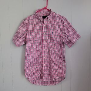 Ralph Lauren Men's Shirt Medium Pink Short Sleeve Button Down